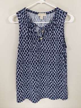 Michael Michael Kors Size M Shore Blue Sleeveless Tank Top